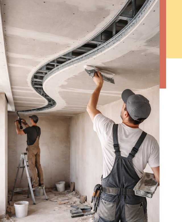 Криволинейный потолок из гипсокартона в Канаше от 2157 руб./м2 | ОТДЕЛОЧНИК-Кна