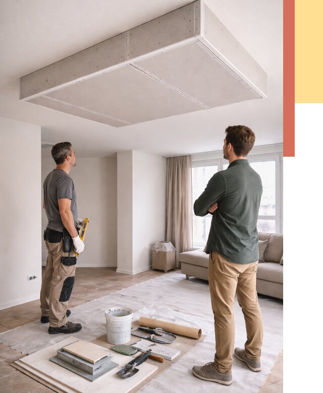 Короб на потолке из гипсокартона в Канаше от 2260 руб. — монтаж и услуги под ключ | ОТДЕЛОЧНИК-Кна