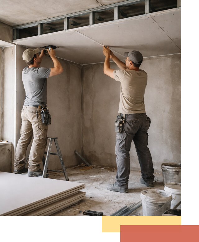 Короб из гипсокартона на потолке под ключ в Канаше