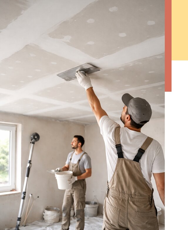 Шпаклевка потолка из гипсокартона в Канаше от 3287 руб./м2 — услуги под ключ | ОТДЕЛОЧНИК-Кна