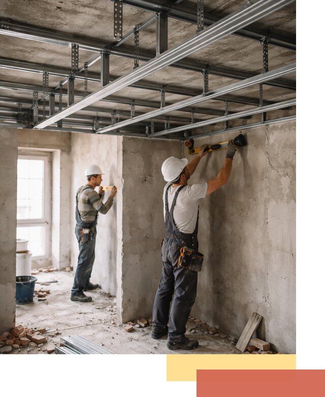 Монтаж каркаса потолка из профильного профиля в Канаше