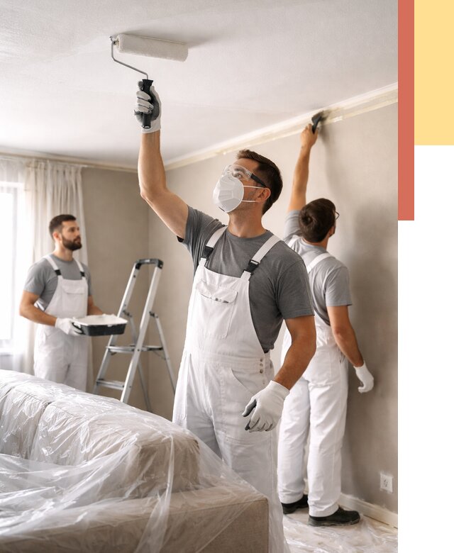 Покраска потолка водоэмельсионной краской в Канаше от 2260 руб/м² — услуги под ключ | ОТДЕЛОЧНИК-Кна