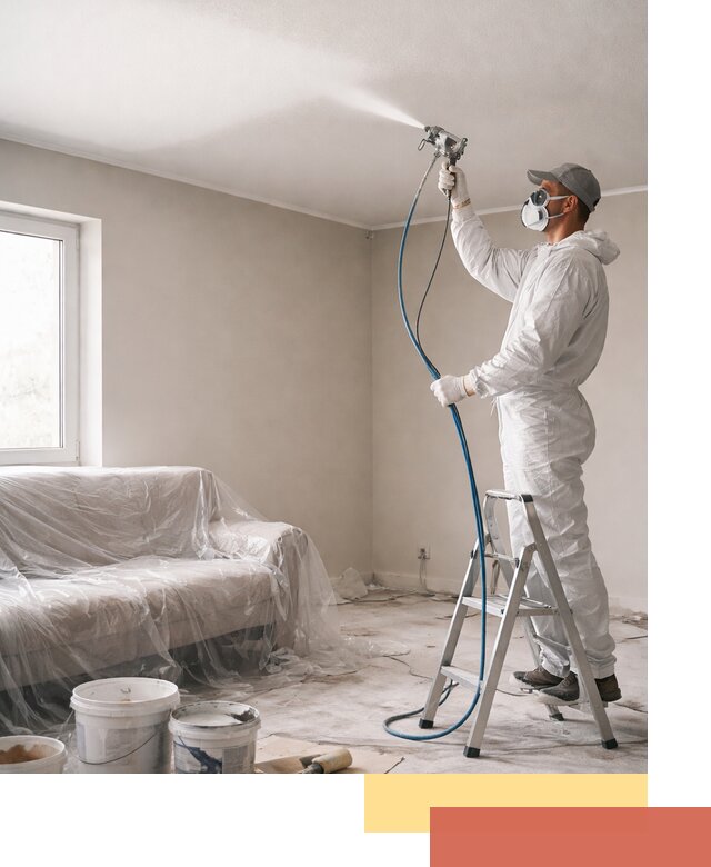 Покраска потолка краскопультом в Канаше быстро и качественно