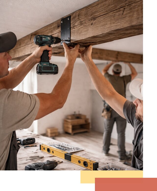 Монтаж декоративных потолочных балок в Канаше