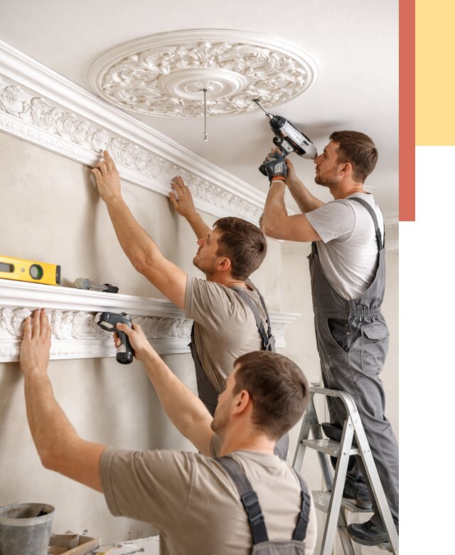 Монтаж лепнины на потолок в Канаше от 3287 руб. быстро и недорого | ОТДЕЛОЧНИК-Кна