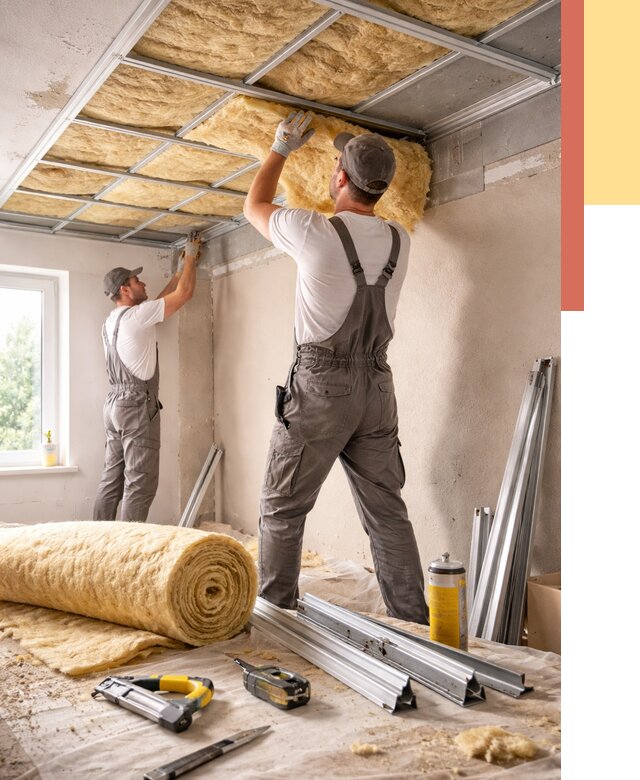 Утепление потолка в Канаше от 7396 руб/м2 — недорого, быстро, под ключ | ОТДЕЛОЧНИК-Кна