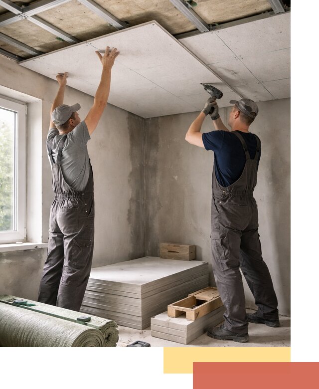 Шумоизоляция потолка панелями ЗИПС в Канаше